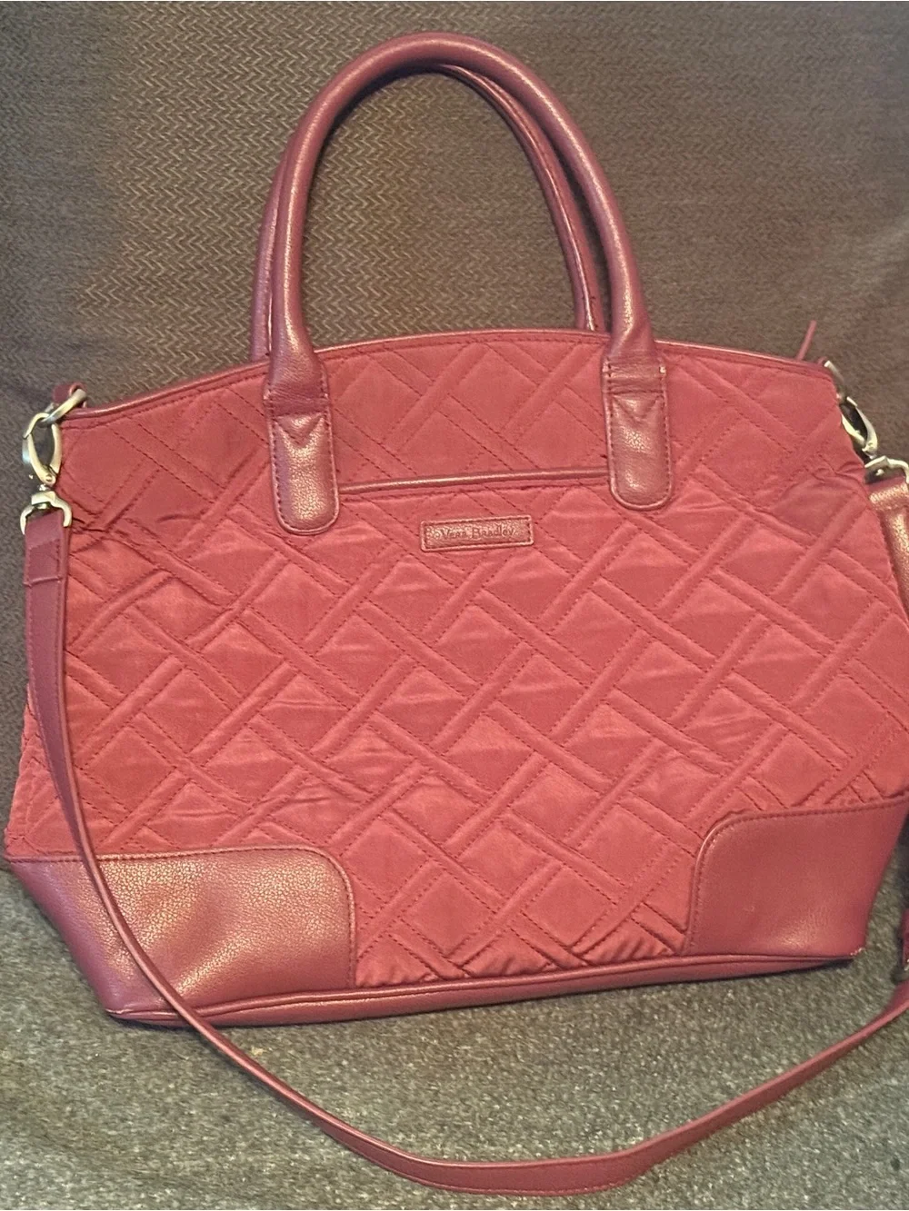 Vera Bradley Quilted Hobo Satchel in Wine